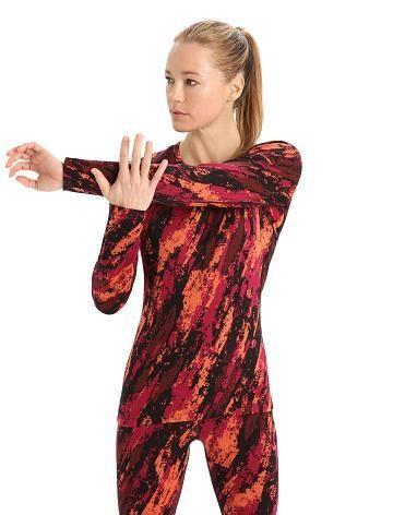 Cherry / Flash Icebreaker Merino 250 Vertex Long Sleeve Crewe Sedimentary Women's Base Layers | AU 1840JPQJ